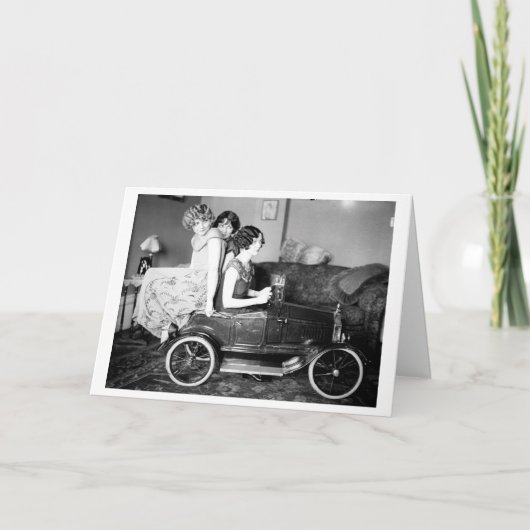 Carte Vintage - Amis fous, (Devant)