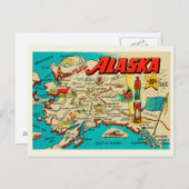 Carte vintage amusante de l'Alaska (Devant / Derrière)