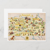 Carte Vintage amusante du Kansas (Devant / Derrière)