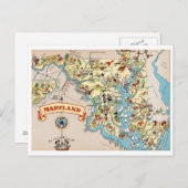 Carte Vintage amusante du Maryland (Devant / Derrière)