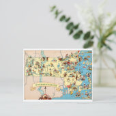 Carte Vintage amusante du Massachusetts (Debout devant)