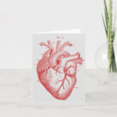 Carte vintage anatomique de notes cardiaques humai (Devant)