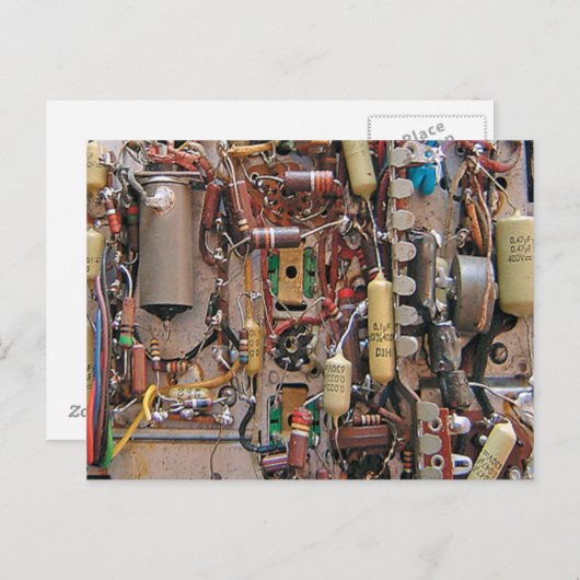 carte vintage ancienne école avec résistances (Devant / Derrière)