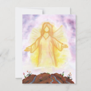 Carte vintage ange aquarelle apparaissant et brillant