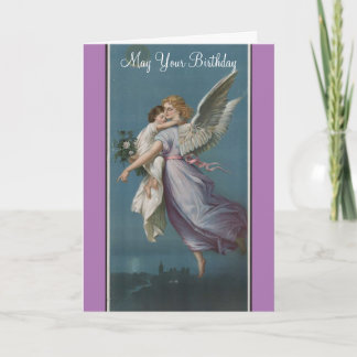 Carte vintage Ange Et Enfant
