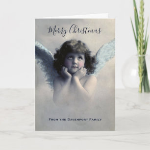 Carte Vintage Angel Retro Joyeux Noël