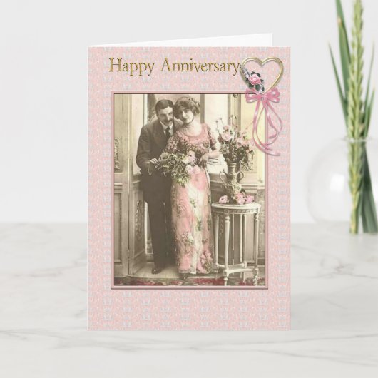 Carte Vintage anniversaire (Devant)