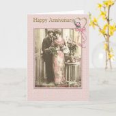 Carte Vintage anniversaire (Fleur jaune)