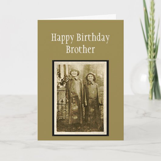 Carte Vintage Anniversaire Brother Fun Photo (Devant)