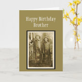 Carte Vintage Anniversaire Brother Fun Photo (Fleur jaune)