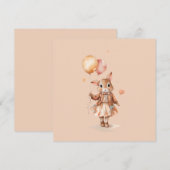 Carte vintage anniversaire mignon lapin (Devant / Derrière)