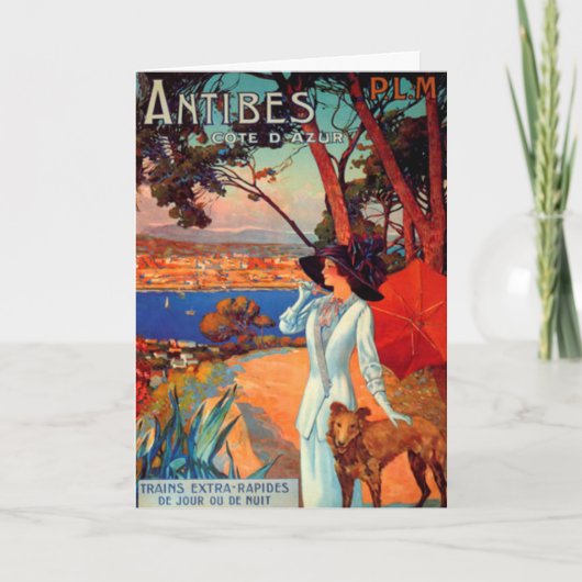 Carte Vintage Antibes Côte d'Azur (Devant)