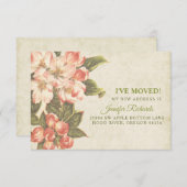 Carte vintage Apple Blossom Just Moved (Devant / Derrière)