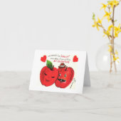 Carte Vintage Apple Couple Valentine (Fleur jaune)