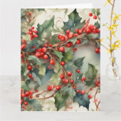 Carte Vintage aquarelle sainte baies feuilles (Fleur jaune)