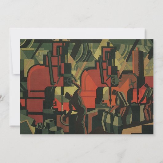 Carte Vintage Art déco Business Fabrication industrielle (Devant)