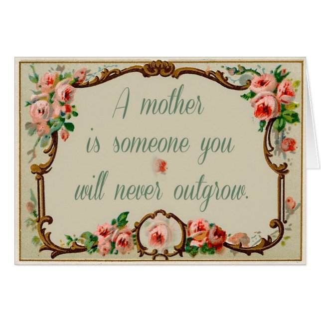 Carte vintage avec le sentiment de mère (Devant horizontal)