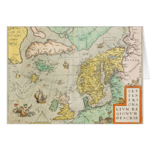 Carte vintage avec voiliers,
