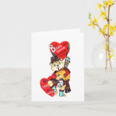Carte Vintage B pour Bear Valentine (Fleur jaune)