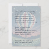 Carte Vintage Balloon & Fireworks Celebration Invite (Dos)