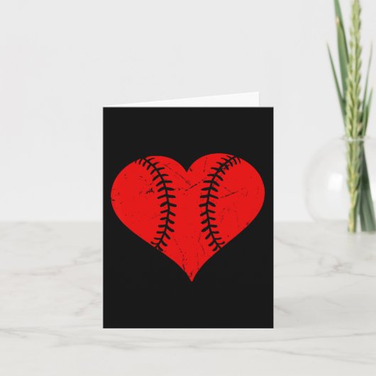 Carte Vintage Baseball Heart Saint-Valentin Garçons Fill (Devant)