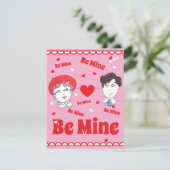 Carte Vintage Be Mine Valentines Flat Card (Debout devant)