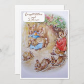 Carte Vintage Beatrix Potter Nouveau bébé Félicitations (Devant / Derrière)