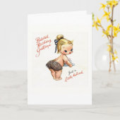 Carte Vintage Belated "Juste un peu en arrière" (Fleur jaune)