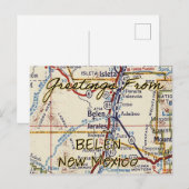 Carte Vintage Belen Nouveau-Mexique (Devant / Derrière)