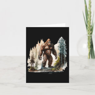 Carte Vintage Bigfoot les années 70 Retro Forest Sasquat