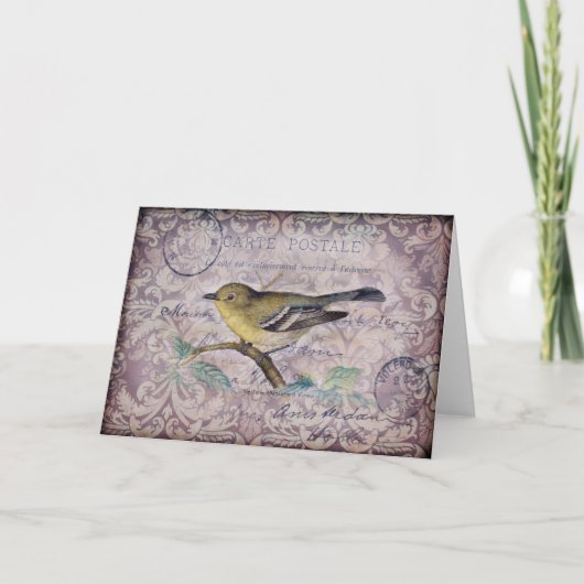 Carte Vintage Bird (Devant)