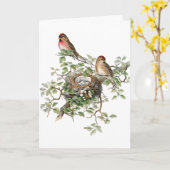 Carte Vintage Birds, German Birthday (Fleur jaune)