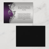 Carte vintage Black and Silver Mariage Place (Devant / Derrière)