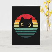 Carte Vintage Black Cat (Fleur jaune)