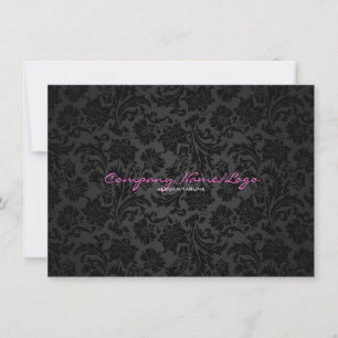 Carte Vintage blanc et noir Damas florales 2