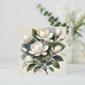 Carte Vintage blanc Magnolia Botanique (Debout devant)