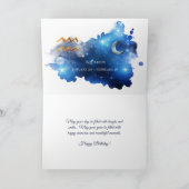 Carte Vintage bleu violet Zodiac Aquarius Anniversaire (Intérieur)