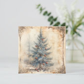 Carte vintage Blue Christmas Tree (Debout devant)