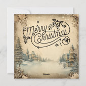 Carte vintage Blue Christmas Tree (Dos)
