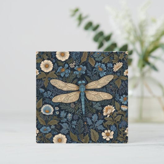 Carte Vintage blue Dragonfly (Debout devant)