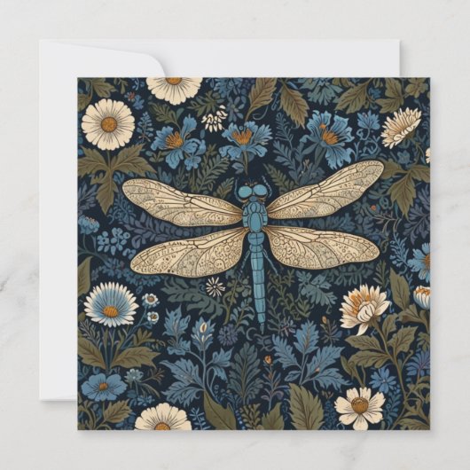 Carte Vintage blue Dragonfly (Dos)