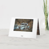 Carte Vintage Blue Truck Rustic Grange (Dos)