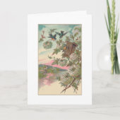 Carte Vintage Bluebird House Hydrangea Birthday (Devant)