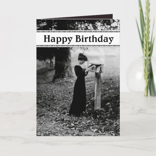 Carte Vintage Boite Aux Lettres Joyeux Anniversaire Noir Zazzle Be