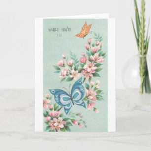 Carte Vintage Bonne amélioration avec les papillons