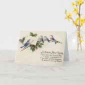 Carte Vintage - Bonne année, Mon Ami, (Fleur jaune)