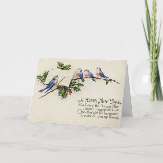 Carte Vintage - Bonne année, Mon Ami, (Devant)