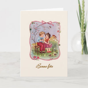 Carte Vintage Bonne fête French Birthday Card