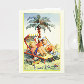 Carte Vintage Bonne fête French Birthday Card
