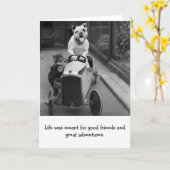 Carte Vintage - Bons amis et grandes aventures, (Fleur jaune)